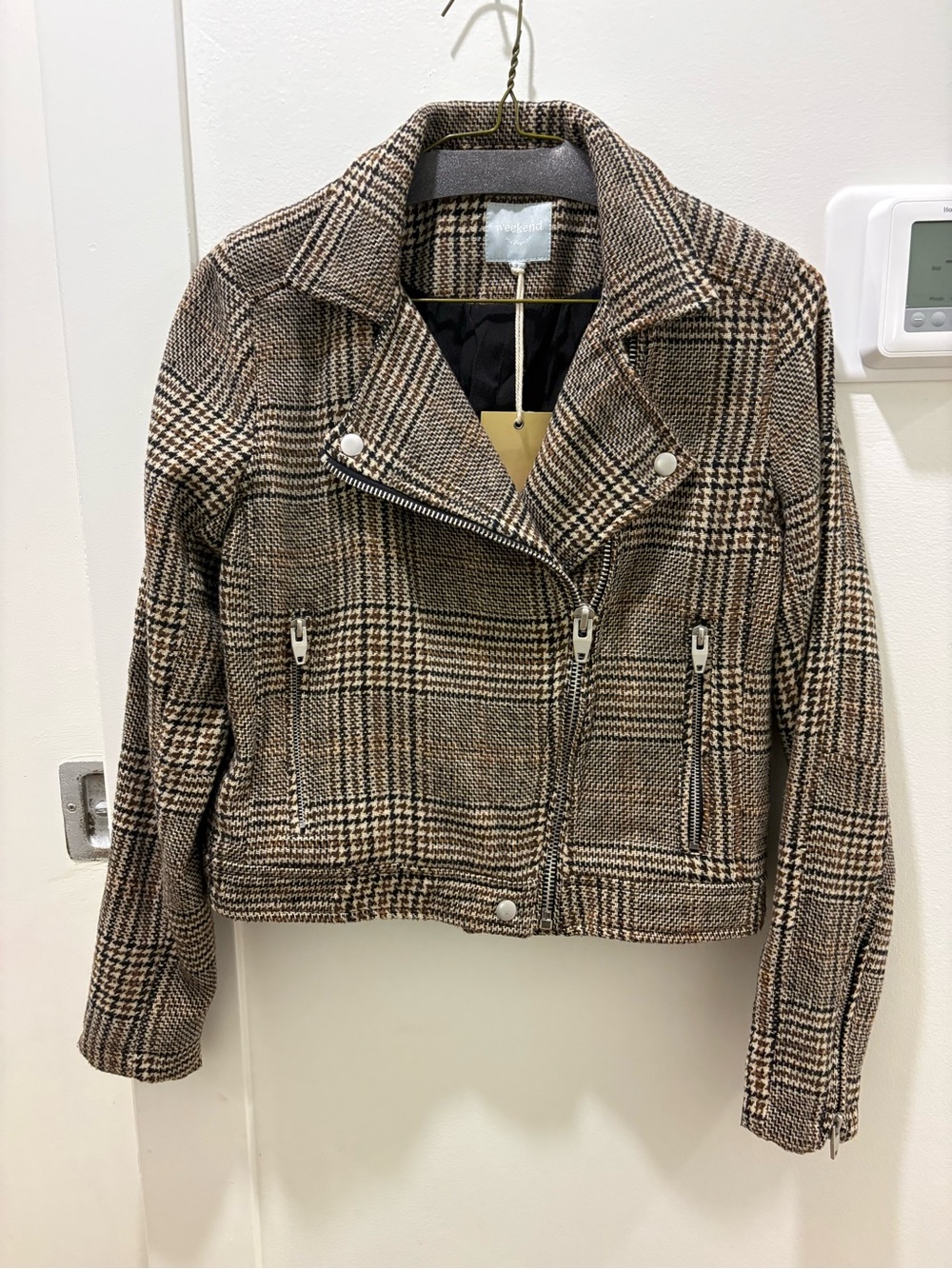 WEEKEND LA | Cropped Moto Jacket - Espresso